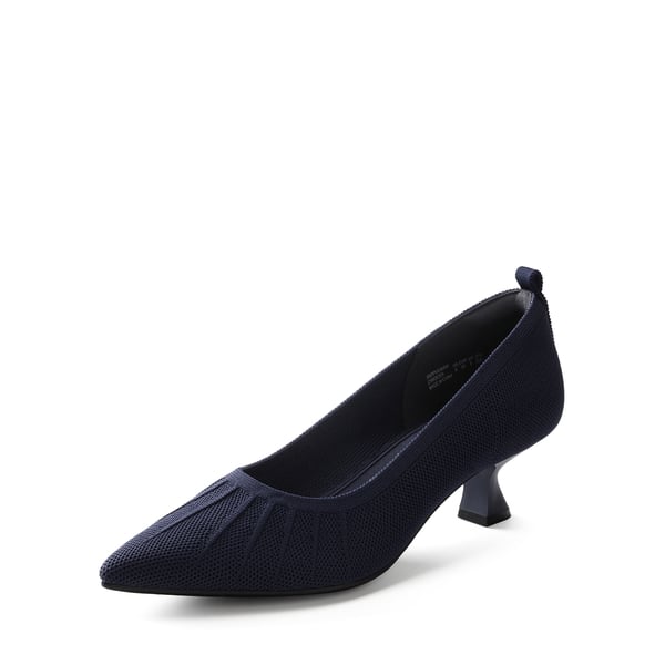 Low Kitten Heel Knit Pumps - NAVY -  0